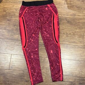 Women's maroon and neon Patterned Leggings